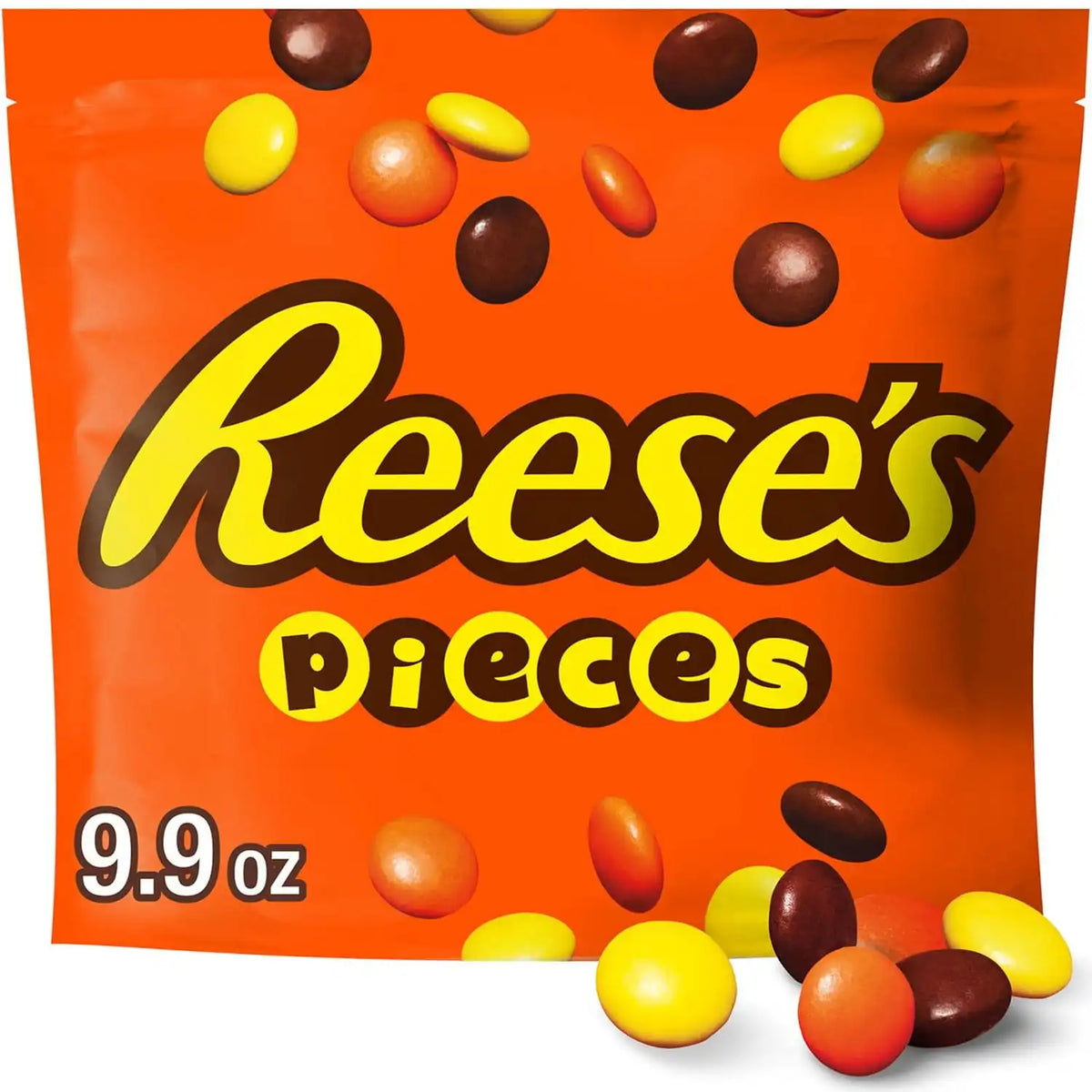 REESE'S PIECES Peanut Butter in a Crunchy Shell, Candy Bags, 9.9 oz (8 Count)