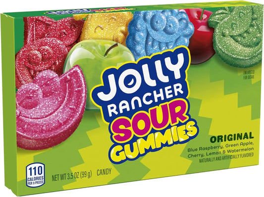 JOLLY RANCHER Sour Gummies Assorted Fruit Flavored Candy Box, 3.5 oz (Pack of 5)