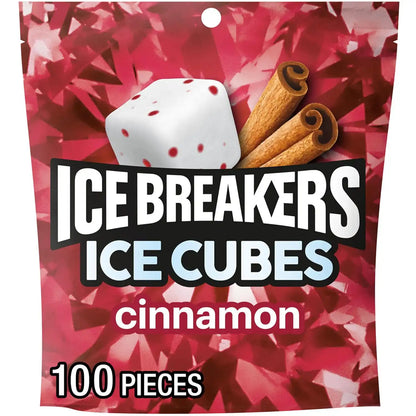 ICE BREAKERS Cinnamon Sugar-Free Gum Pouch, 8.11 oz, 100 ct
