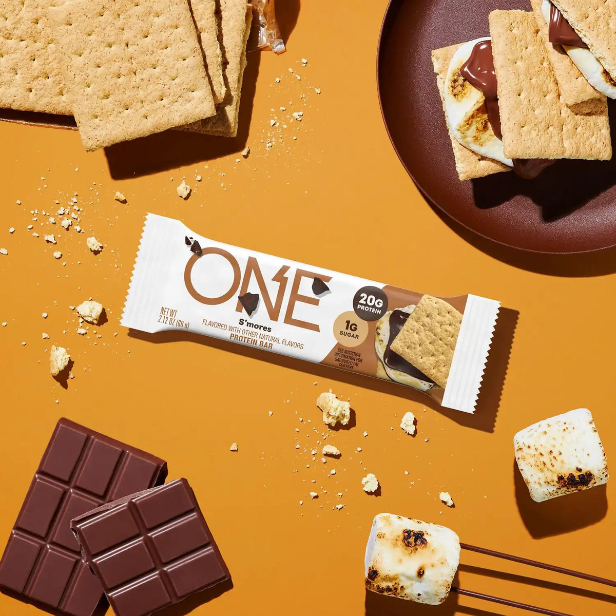 ONE S'mores Protein Bars, 20g Protein, Gluten Free Snacks, 12 ct