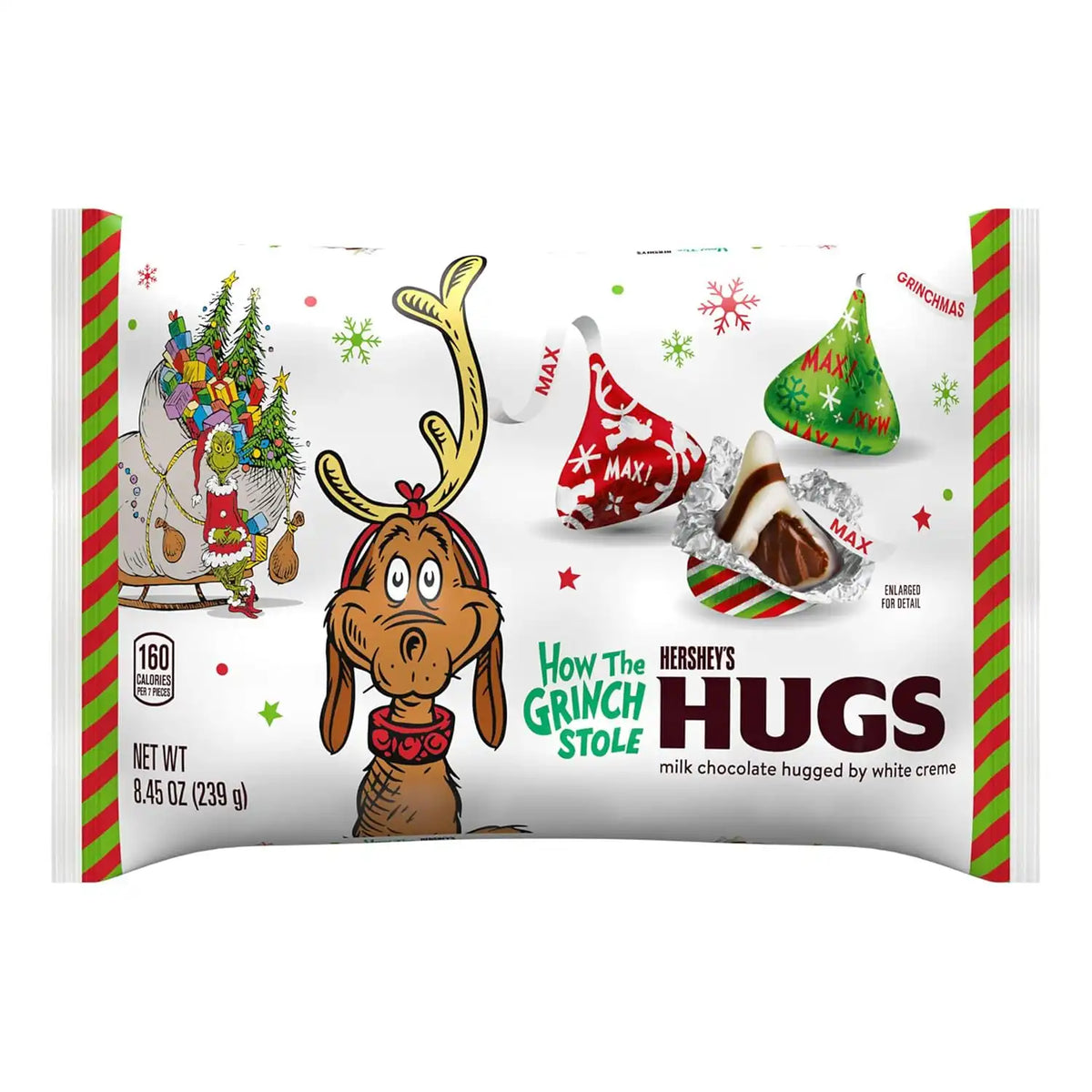 Hershey's Hugs Max the Dog Holiday White Chocolate Christmas Candy, 8.45 oz