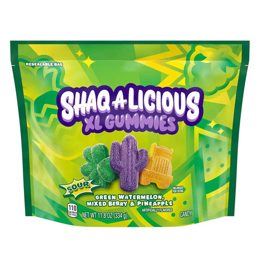 SHAQ-A-LICIOUS XL GUMMIES Sour Chewy, Candy Bag, 11.8 oz
