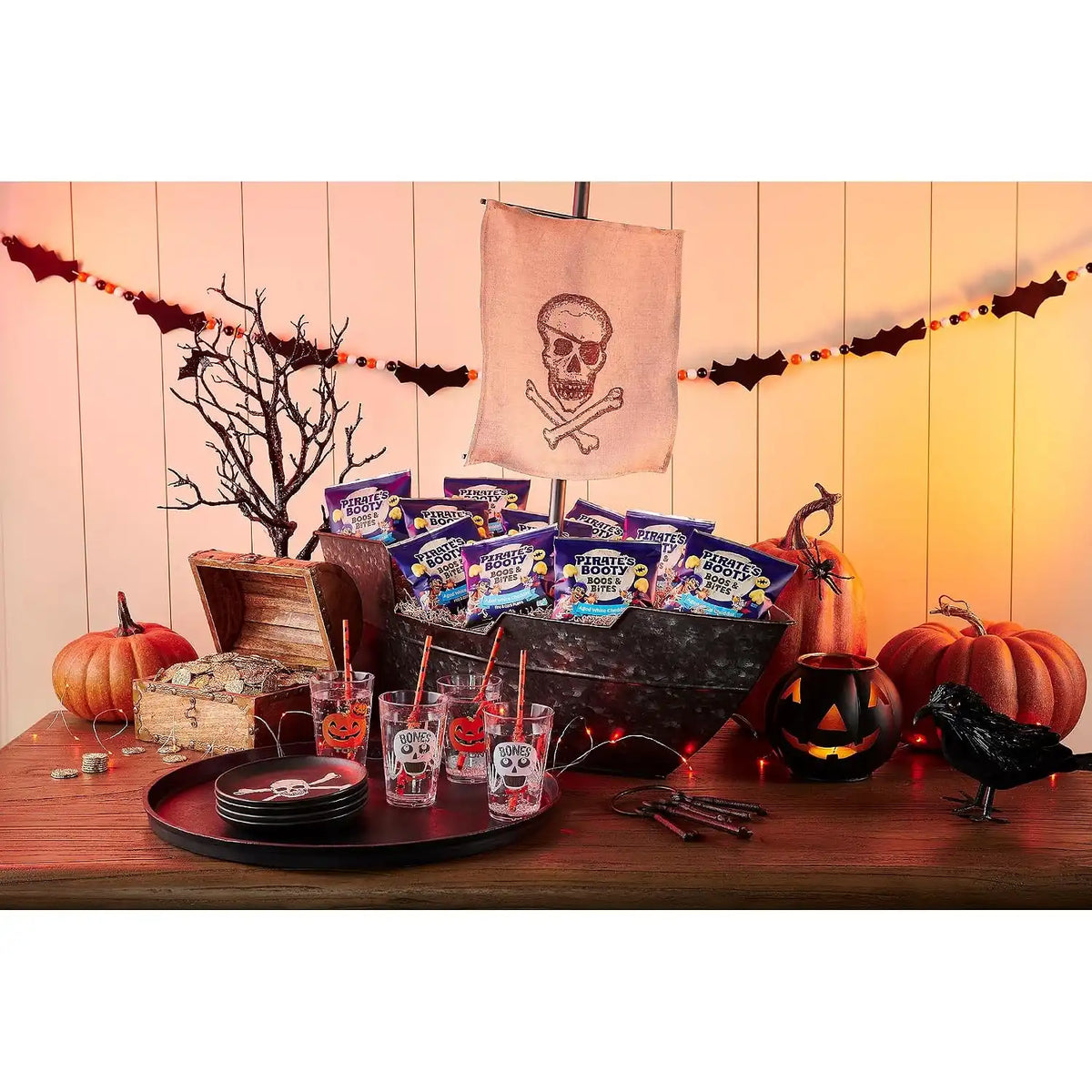 Pirate's Booty Boos & Bites Cheddar Cheese Puffs Halloween Snacks, 8.1 oz
