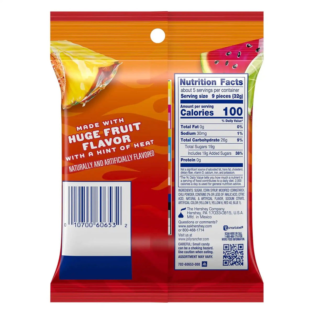 JOLLY RANCHER Heat Wave Gummies Spicy n Sweet Assorted Fruit Flavored Candy Bag, 6 oz (Pack of 2)