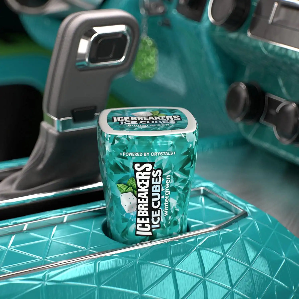 ICE BREAKERS Ice Cubes Wintergreen Flavored Sugar Free Chewing Gum Bottles, 3.24 oz (6 Count, 40 Pieces) (Pack of 12)
