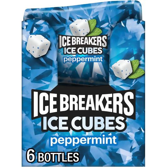 ICE BREAKERS Peppermint Sugar-Free Gum Bottles, 3.24 oz, 6 ct