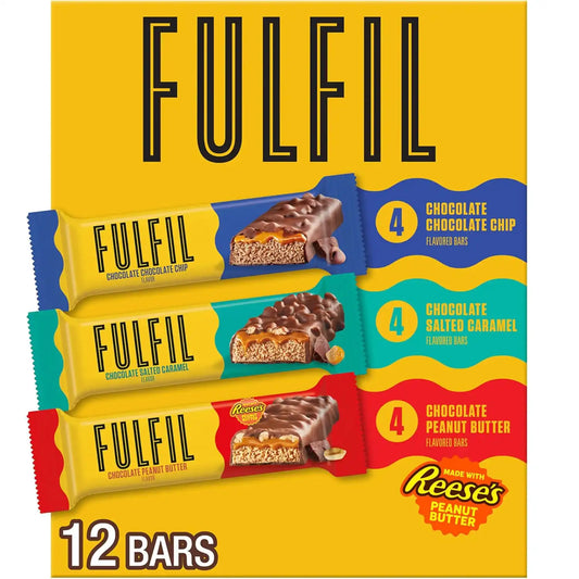 FULFIL Protein Bars Variety Pack, 20g Protein, 12 ct