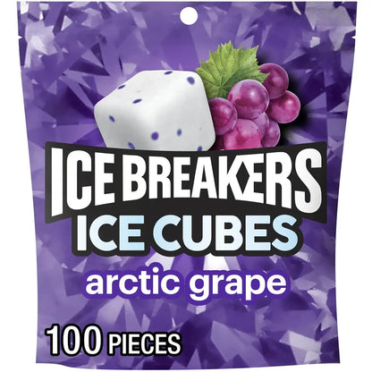 ICE BREAKERS Arctic Grape Sugar-Free Gum Pouch, 8.11 oz, 100 ct