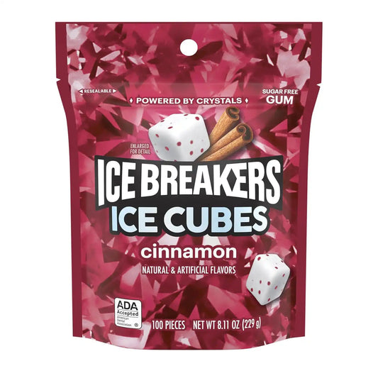 ICE BREAKERS Cinnamon Sugar-Free Gum Pouch, 8.11 oz, 100 ct