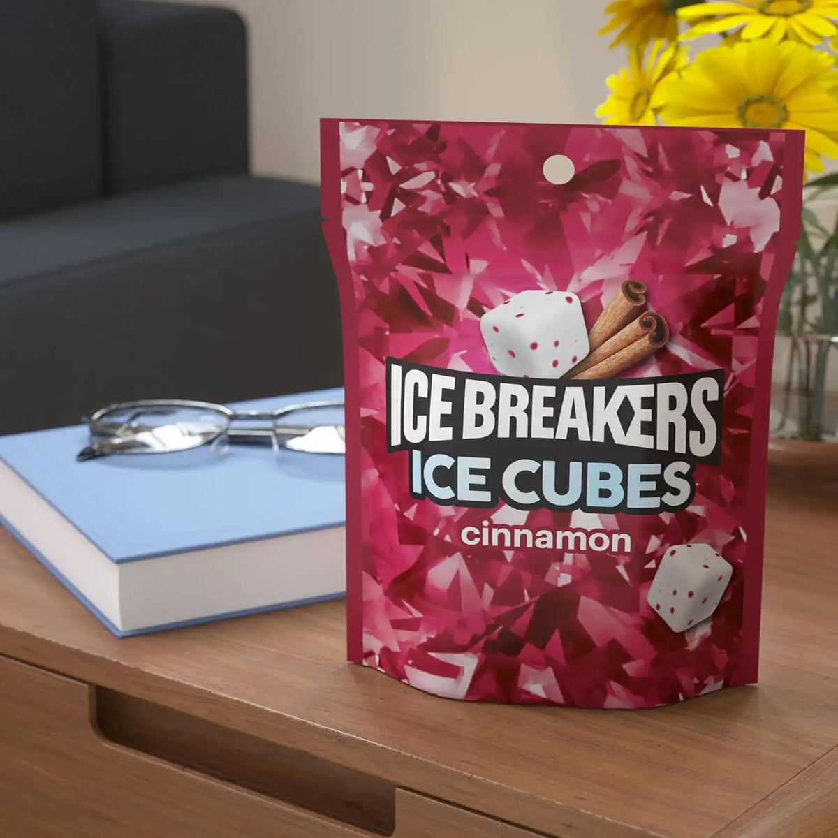 ICE BREAKERS Cinnamon Sugar-Free Gum Pouch, 8.11 oz, 100 ct