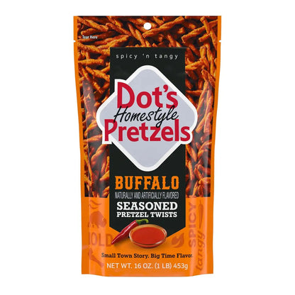 Dot's Pretzels Buffalo Seasoned Pretzel Twists Snack Bag, 16 oz