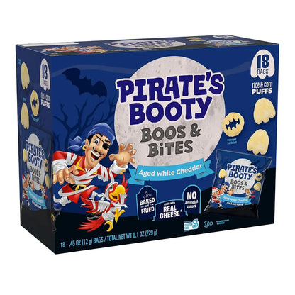 Pirate's Booty Boos & Bites Cheddar Cheese Puffs Halloween Snacks, 8.1 oz