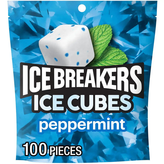 ICE BREAKERS Peppermint Sugar-Free Gum Pouch, 8.11 oz, 100 ct