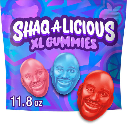 SHAQ-A-LICIOUS XL GUMMIES Original Flavor Chewy, Candy Bag, 11.8 oz (Pack of 8)