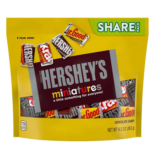 HERSHEY'S Miniatures Assorted Chocolate Candy Share Pack, 9.3 oz