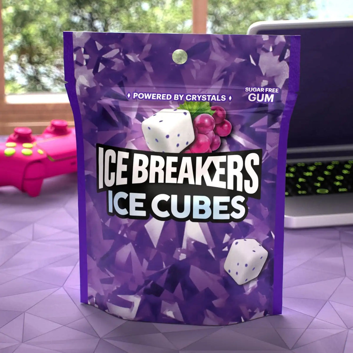 ICE BREAKERS Arctic Grape Sugar-Free Gum Pouch, 8.11 oz, 100 ct