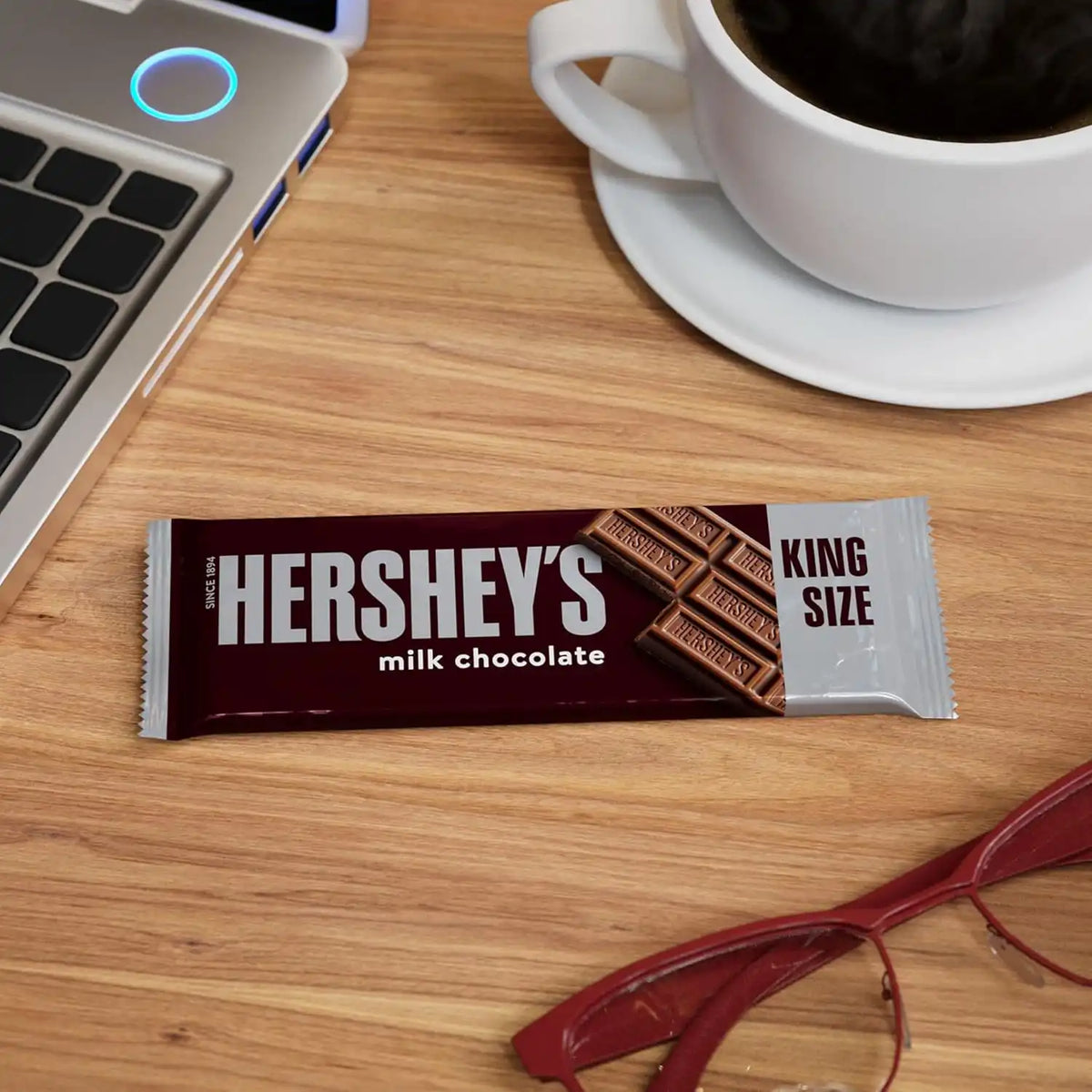 HERSHEY'S Milk Chocolate King Size Candy Bars, 2.6 oz, 18 Ct
