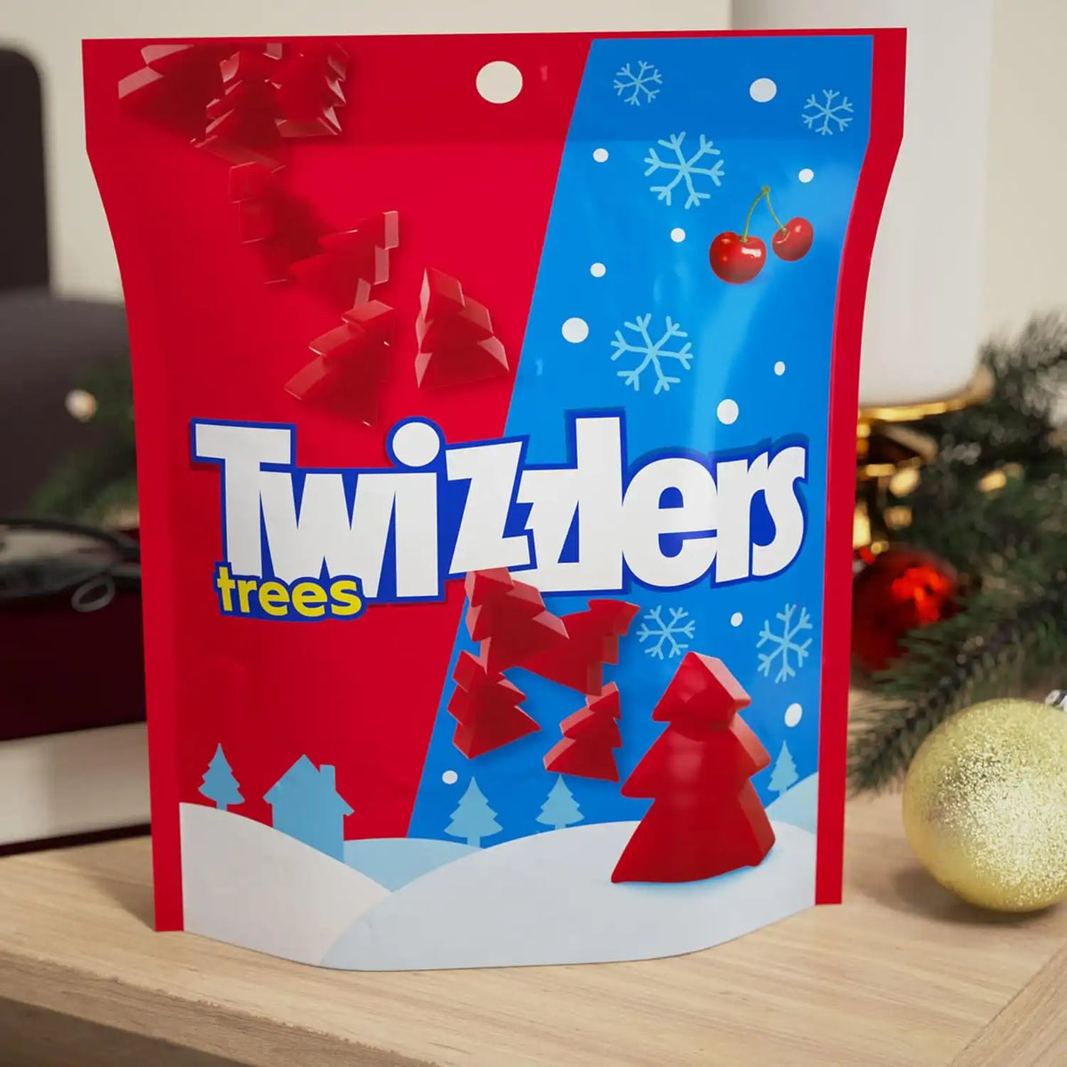 TWIZZLERS Cherry Flavored Trees Christmas Licorice Candy, 7.1 oz Bag