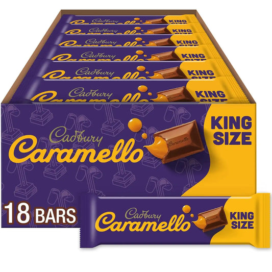 CADBURY CARAMELLO Milk Chocolate Caramel King Size Bars, 2.7 oz, 18 Ct