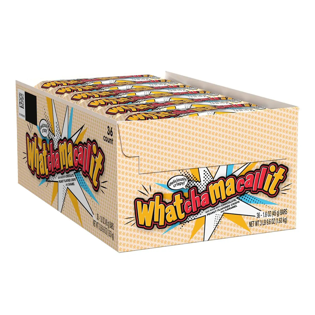 WHATCHAMACALLIT Chocolate Caramel Peanut Crisps Candy Bars, 1.6 oz, 36 Ct