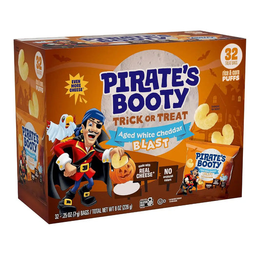 Pirate's Booty Aged White Cheddar Cheese Puffs Halloween Snacks, 8 oz