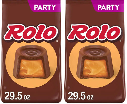 ROLO Rich Chocolate Caramels Candy Party Pack, 29.5 oz (Pack of 2)