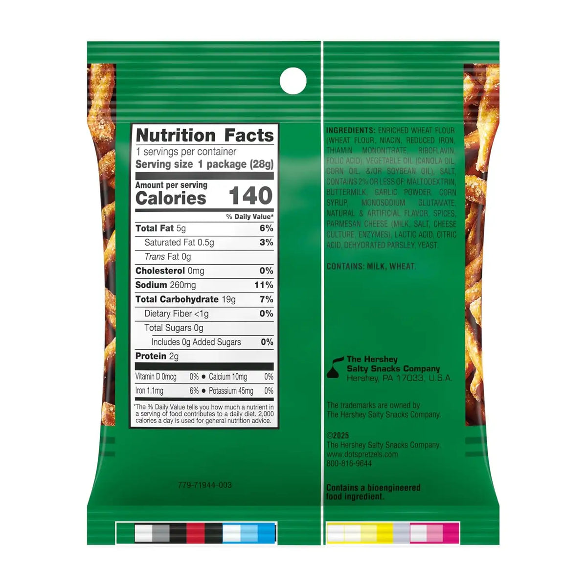 Dot's Pretzels Parmesan Garlic Seasoned Pretzel Twist Snack, 1oz Individually Sized Bag (10 Count)