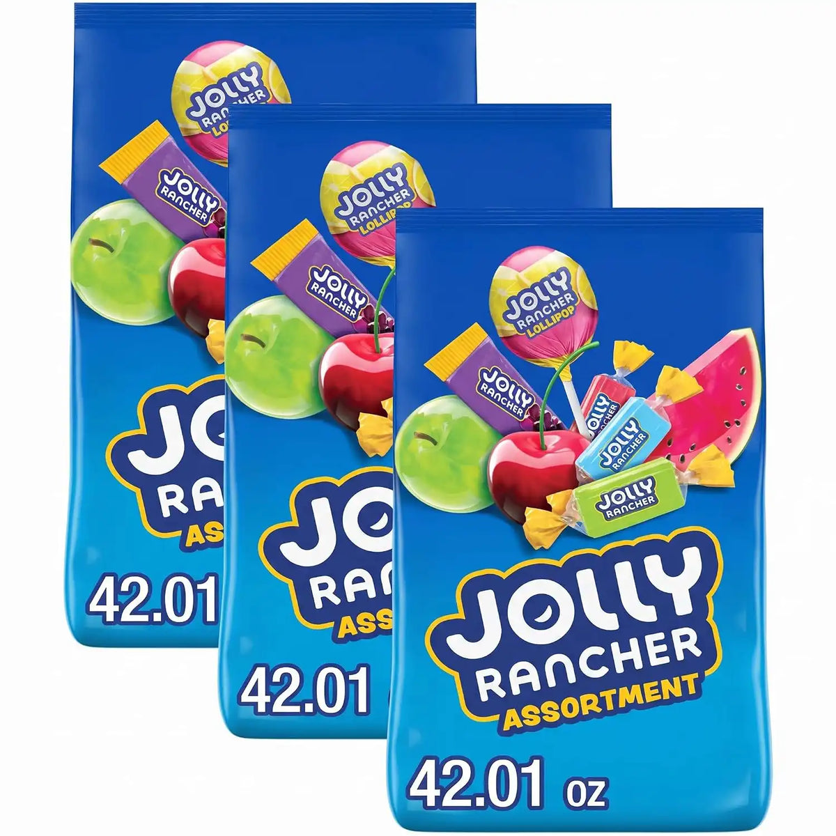JOLLY RANCHER Assorted Fruit Flavored Candy Bulk Bag,42.01 oz,(Pack of 3)