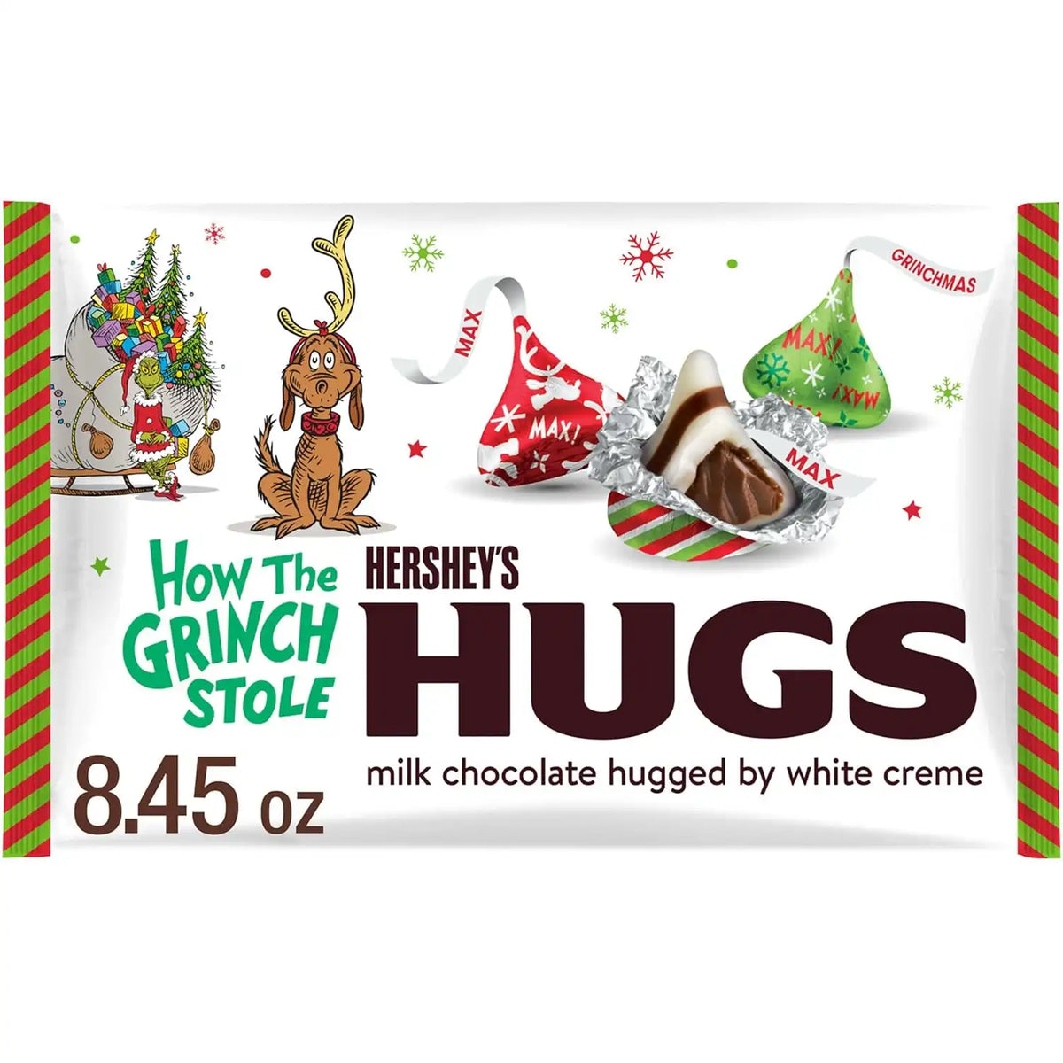 Hershey's Hugs Max the Dog Holiday White Chocolate Christmas Candy, 8.45 oz