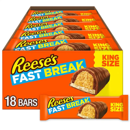 REESE'S FAST BREAK King Size Candy Bars, 3.5 oz, 18 ct