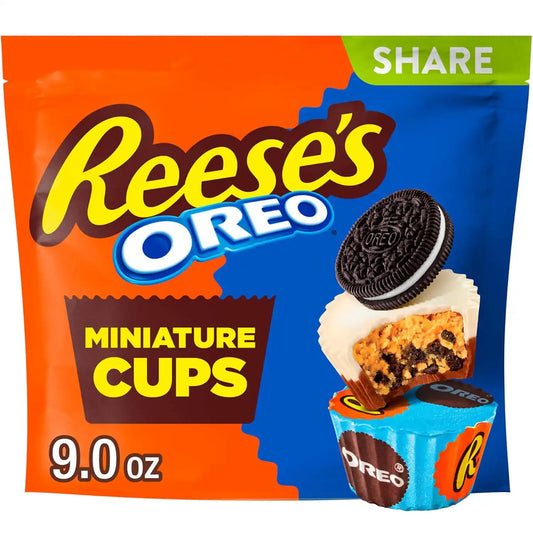 Reese's OREO Miniature Cups Peanut Butter Chocolate Candy, 9 oz