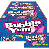 BUBBLE YUM Cotton Candy Flavored Chewy, Bubble Gum Packs, 2.82 oz (12 Count)